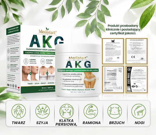 ✨Medistart® AKG Krem ujędrniający i przeciw oznakom starzenia – 💧 Jędrniejsza, gładsza i bardziej elastyczna skóra