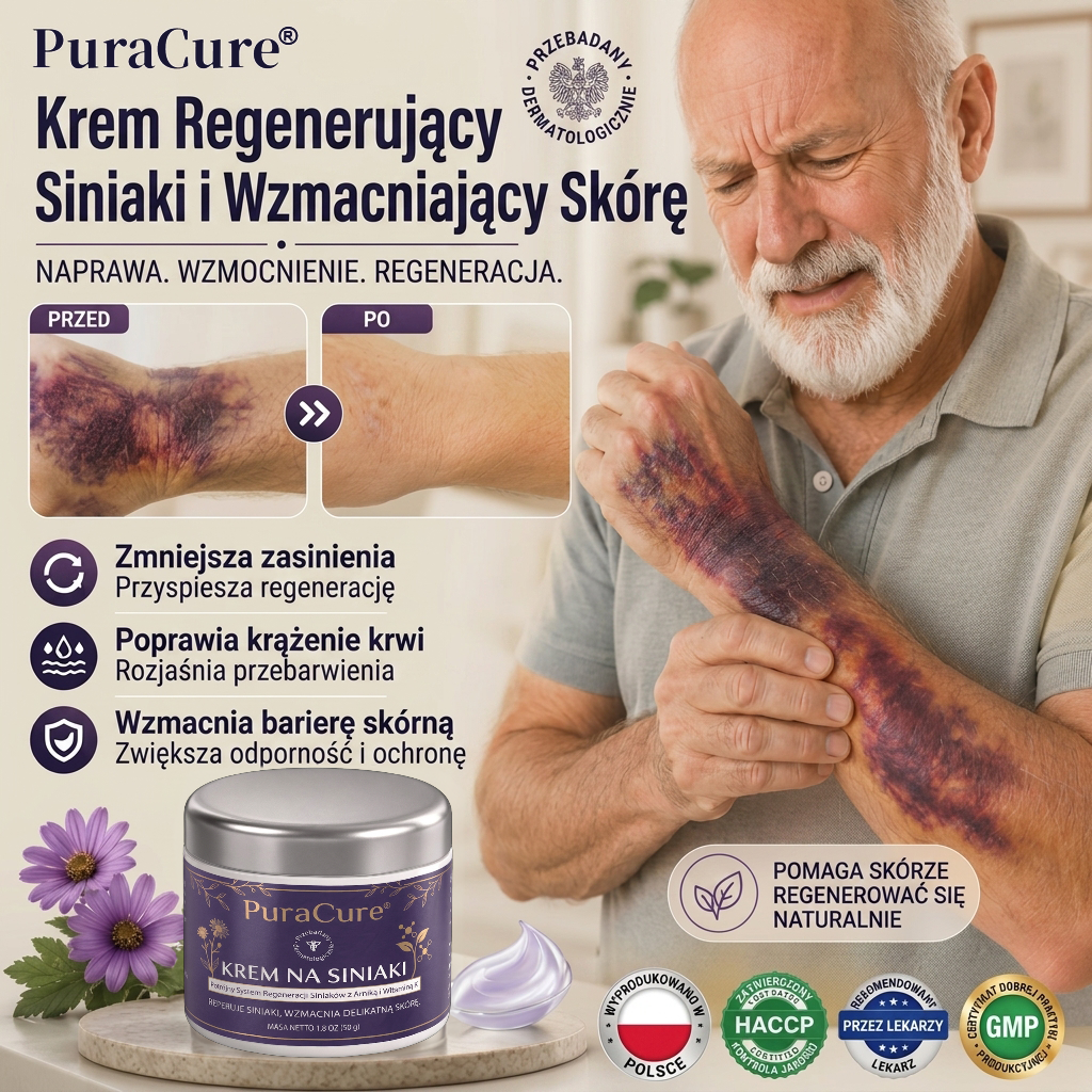 🍇Ponad 100 tys. sprzedanych sztuk 💁‍♀️ – PuraCure® Krem na regenerację siniaków i wzmocnienie skóry