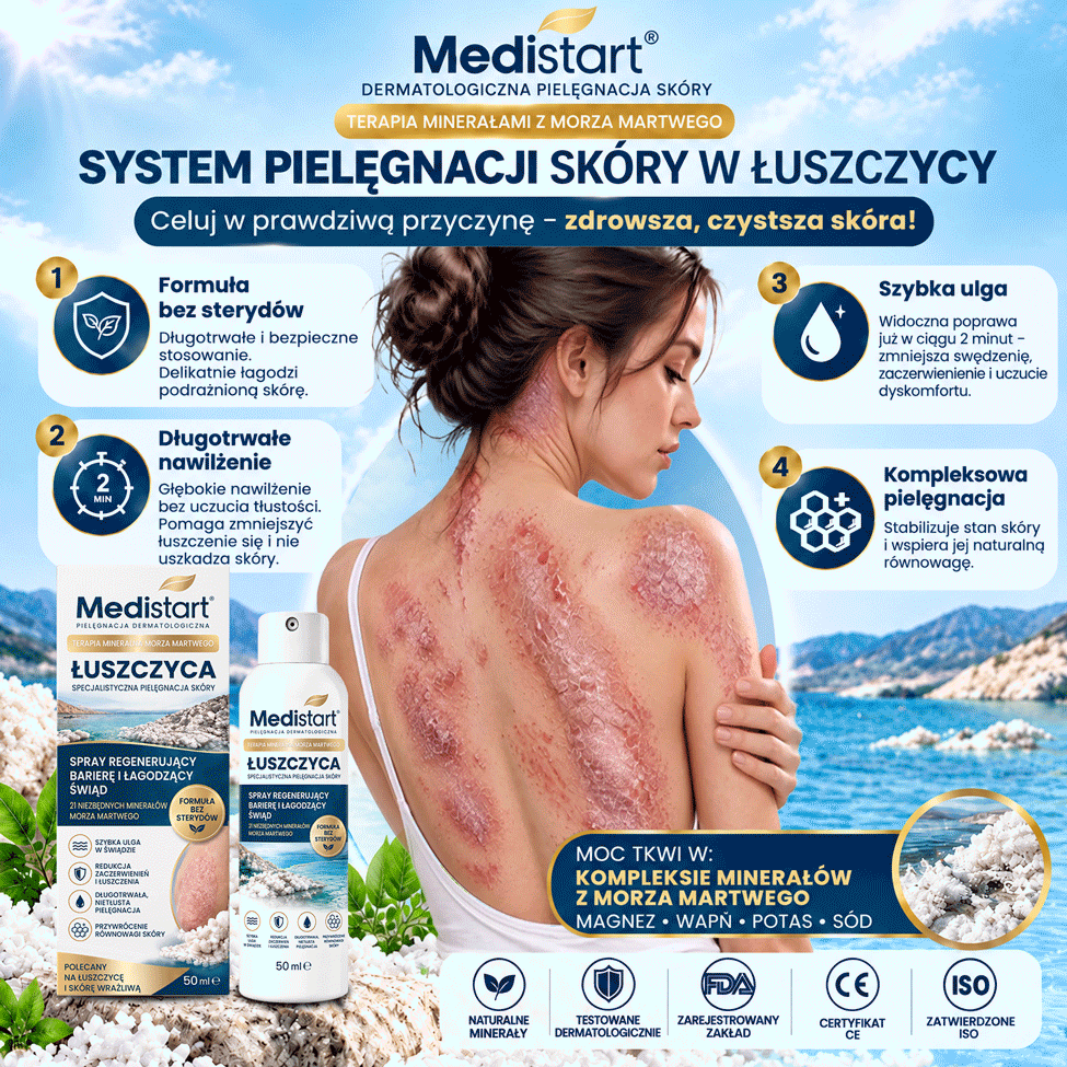 💧 Medistart® Specjalistyczny krem do pielęgnacji skóry z łuszczycą – ✅ Testowany dermatologicznie