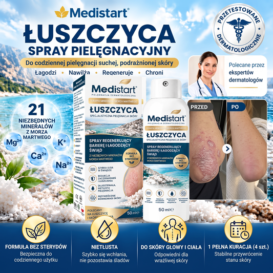 💧 Medistart® Specjalistyczny krem do pielęgnacji skóry z łuszczycą – ✅ Testowany dermatologicznie