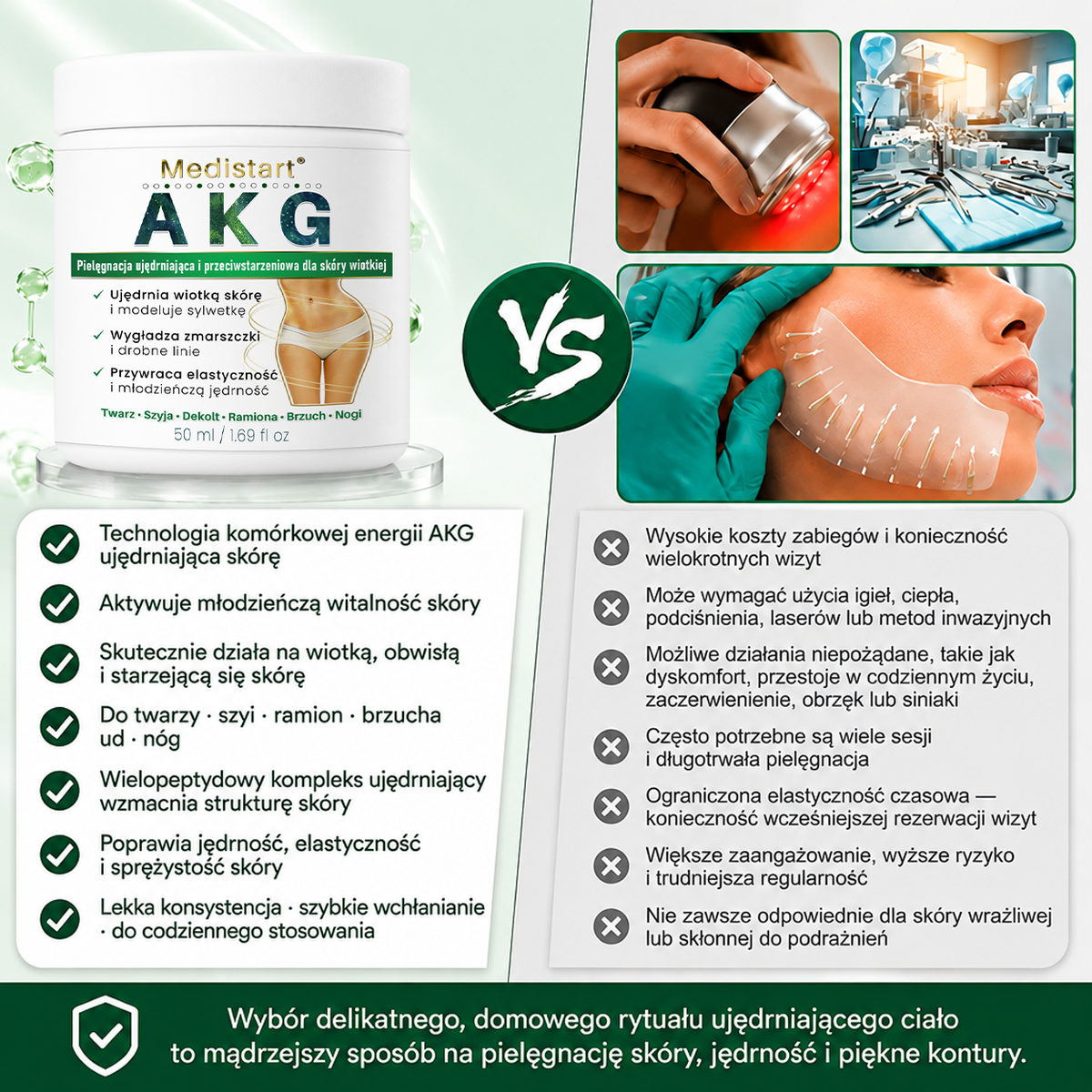 ✨✨Medistart® AKG Krem ujędrniający i przeciw oznakom starzenia – 💧 Jędrniejsza, gładsza i bardziej elastyczna skóra