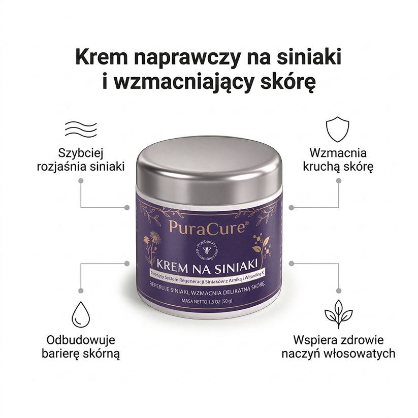 🍇Ponad 100 tys. sprzedanych sztuk 💁‍♀️ – PuraCure® Krem na regenerację siniaków i wzmocnienie skóry