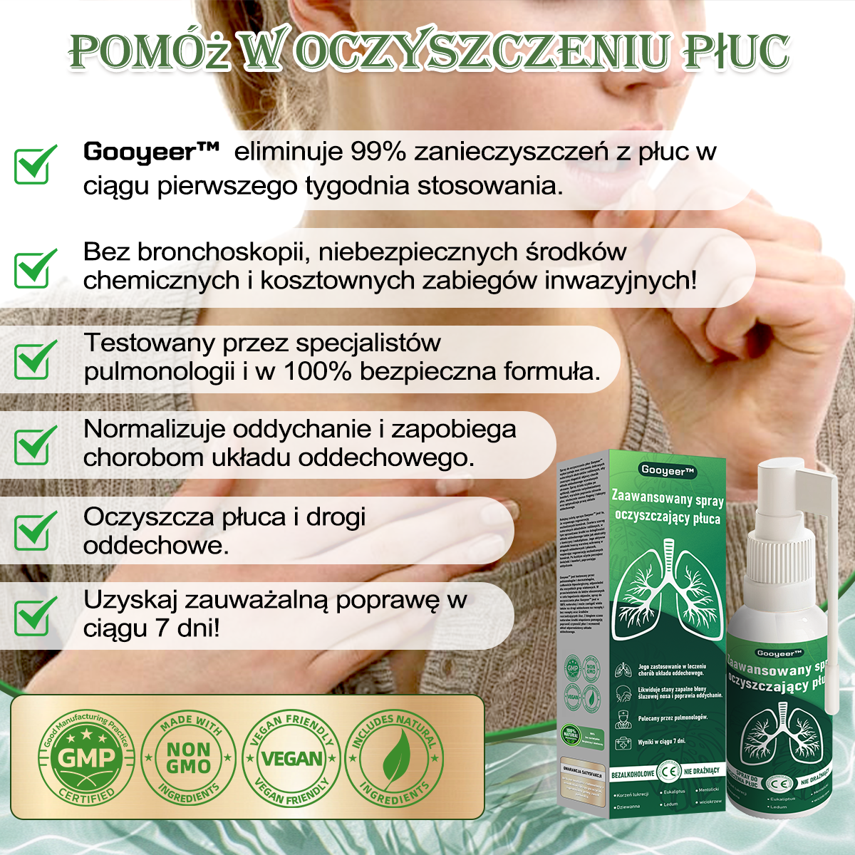 🌿🌿[Oficjalny Sklep Marki]𝐆𝐨𝐨𝐲𝐞𝐞𝐫™ Zaawansowany spray do oczyszczania płuc- ☘️Zdrowie płuc - wsparcie immunologiczne, detoksykacja i wsparcie oddechowe - wyprodukowane w Polsce