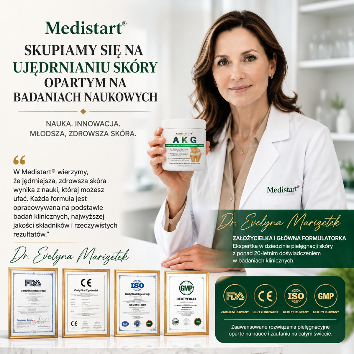 ✨✨Medistart® AKG Krem ujędrniający i przeciw oznakom starzenia – 💧 Jędrniejsza, gładsza i bardziej elastyczna skóra