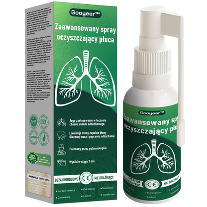 🌿🌿[Oficjalny Sklep Marki]𝐆𝐨𝐨𝐲𝐞𝐞𝐫™ Zaawansowany spray do oczyszczania płuc- ☘️Zdrowie płuc - wsparcie immunologiczne, detoksykacja i wsparcie oddechowe - wyprodukowane w Polsce