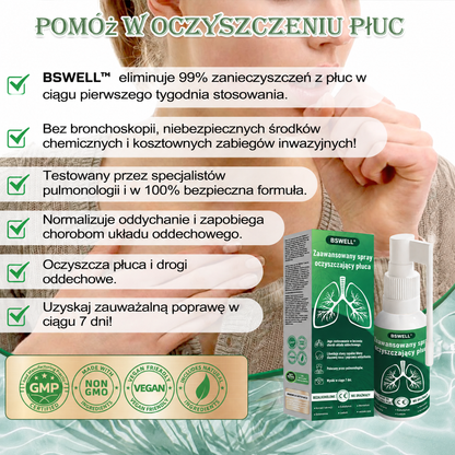 🌿BSWELL® Zaawansowany spray do oczyszczania płuc- ✅Zdrowie płuc - wsparcie immunologiczne, detoksykacja i wsparcie oddechowe
